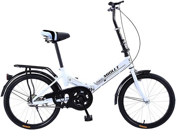 Single Speed Folding Bicycle, Commuter Folding 20 Inch Mountain Bike for Men Women Adults