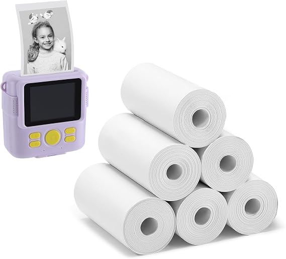 6 Pack Kids Camera Paper Roll Refill - HD Instant Print Thermal Photo Printer Paper for Most Cameras - Birthday Holiday Gifts for Children