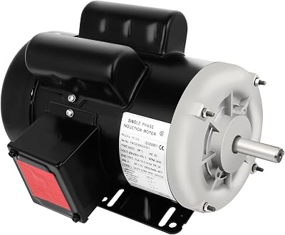 3HP Electric Motor, 3450RPM Single Phase Farm Duty Motor, 208-230V, 15.0-14.0A, 56 Frame 58 Shaft Diameter, 1.88 Shaft Length, 60HZ CWCCW TEFC