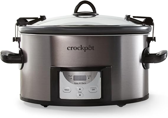 Crock-Pot MyTime Programmable Slow Cooker, Stainless Steel, 6 Quart Oval