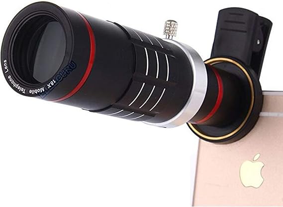 Camera Lens Kit,WMTGUBU 18X Zoom HD Clip On Optical Telescope Telephoto Lens+15X Super Macro Lens+0.6X Wide Angle Lens with Clip for All of Samsung Aondroid Phones(Black)