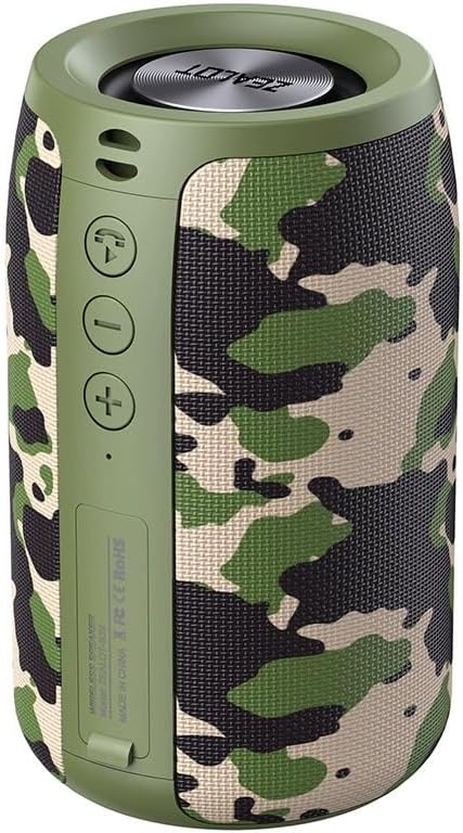 ZEALOT Portable Bluetooth Speaker, S32 Outdoor Speaker, Waterproof IPX5, Dual Pairing, Stereo Sound/TF Card/USB/AUX Competible for iPhone14 Samsung Home/Hiking/Fishing- Camo