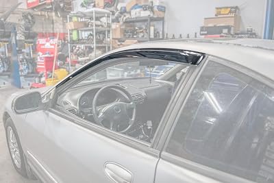 for 1994-2001 Acura Integra DC2 3Dr Hatchback | EOS Visors JDM Tape-On Style Smoke Tinted Side Vents Rain Guard Window Deflectors