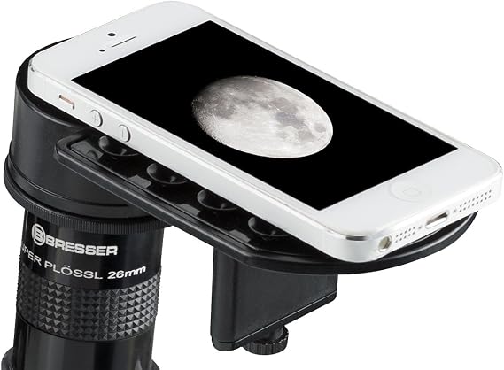 Bresser Deluxe Smartphone Adaptor for Telescopes and Microscopes with Wide Adjustment Range of Eyepiece Diameter and Flexible Height Adjustment via Fine Drive, Black