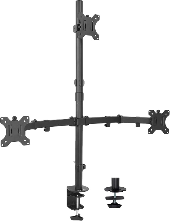 VIVO Triple LCD Monitor Desk Mount Stand Heavy Duty y Adjustable, 3 Screens up to 30 inches STAND-V003T