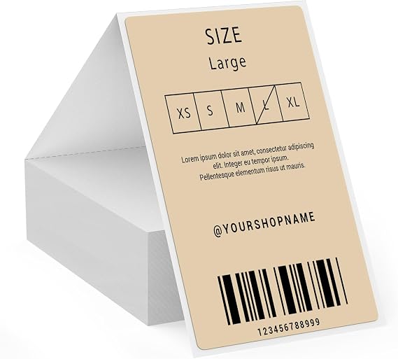 Direct Thermal Label Khaki Vinyl 3 x 5 Inch Printer Sticker 300 PCS