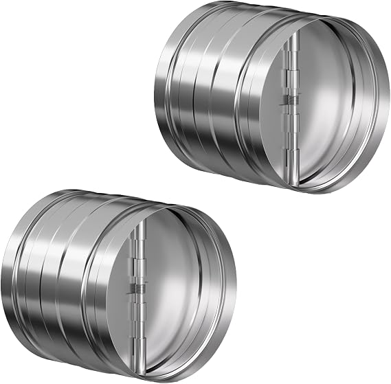[Upgraded] Hon&Guan Duct Damper 4 inch, Backdraft Damper One-Way Airflow Backflow Preventer for 4 Inch Duct Dryer Vent Hose-2pcs