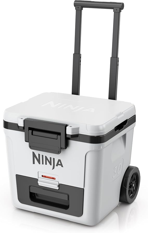 Ninja FrostVault 30qt Cooler with Wheels, Dry Storage Drawer, Cloud White