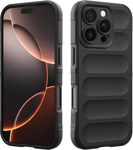 Silicone Case Compatible with iPhone 16 Pro Max, Silky-Soft Touch Cover, Anti-Scratch Phone Case with Microfiber Lining, Shockproof Full Body Protective Case with Camera Protection (Black)