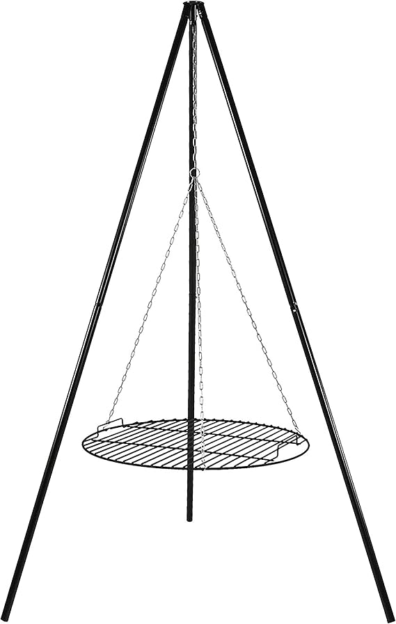 Sunnydaze Over the Fire Camping Grill Grate, Campfire Tripod, 22" Dia