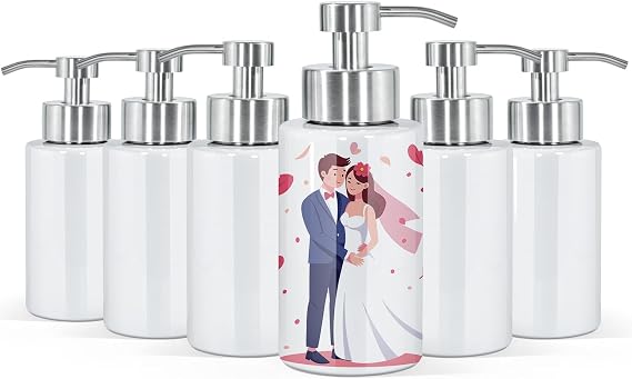 AGH Sublimation Soap Dispenser, 6 Pack, Stainless Steel, 16 oz