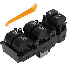 A ABSOPRO Power Window Switch with Removal Tool for Honda Accord HR-V CR-V No.35750T3WH01 Front Right Driver Side Window Control Switch Black