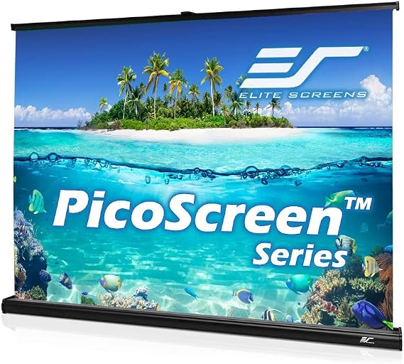 Elite Screens Pico Screen Portable Tabletop Projector Screen, MaxWhite FG 1.1 Gain, Pull-Up Desktop Screen for Mini & Pico Projectors, 4K/8K HDR Ready, Carry Bag Included PC45W