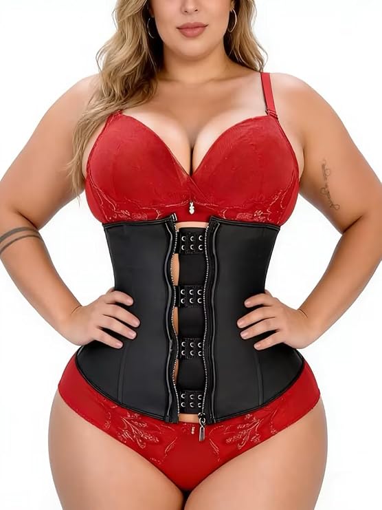 ALINBAIST Latex Waist Trainer for Women, Zipper Corset, Tummy Control