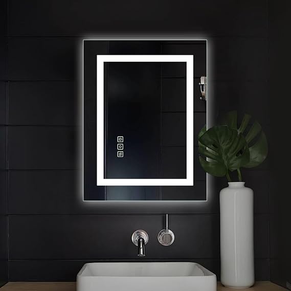 16x20 Inch LED Bathroom Mirror Frameless Vanity Mirror with Lights Backlit and Frontlit Dimmable Anti-Fog (Auto Off) Memory Makeup Wall Mirror for Bedroom Cloakroom Living Room