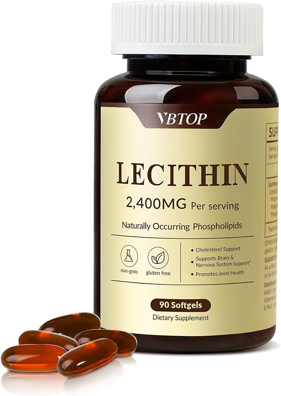 Sunflower Lecithin 2400 mg 90 Softgels Rich in Phosphatidyl Choline