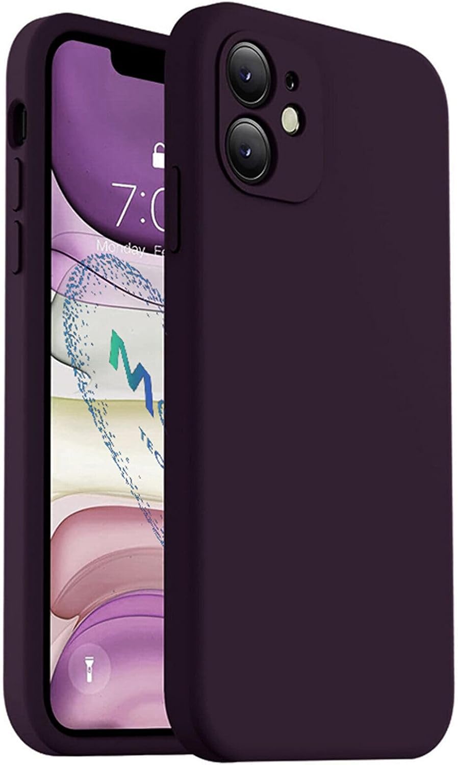 CONSTRAIN - Phone Case Compatible with iPhone 11 - iPhone 12 View Corner Design, Velvet Launch Case Inside - Deep Purple