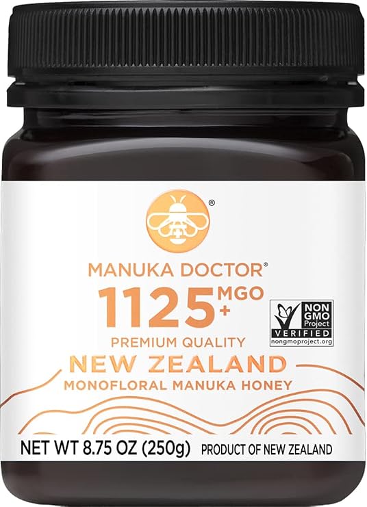 Manuka Doctor Raw Manuka Honey, MG0 1125+ Traceable New Zealand, 8.75 oz, Ultra Premium Therapeutic Potency Monofloral 100% Pure Natural Superfood, Increased Immune Support for Wellness Boost Non-GMO
