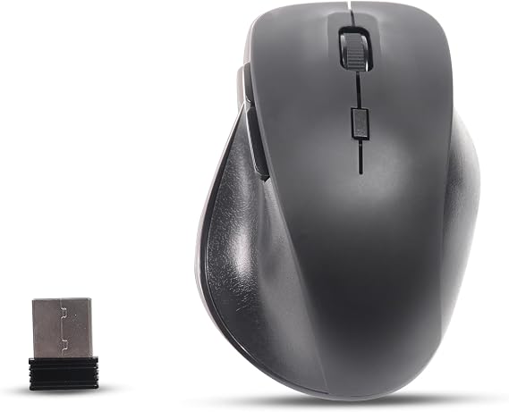 Wireless Mouse, 2.4G Ergonomic Optical Mouse, 5 Buttons,DPI Adjustable, USB Computer Mouse for Laptop, PC, Computer, Chromebook, Notebook (Black)