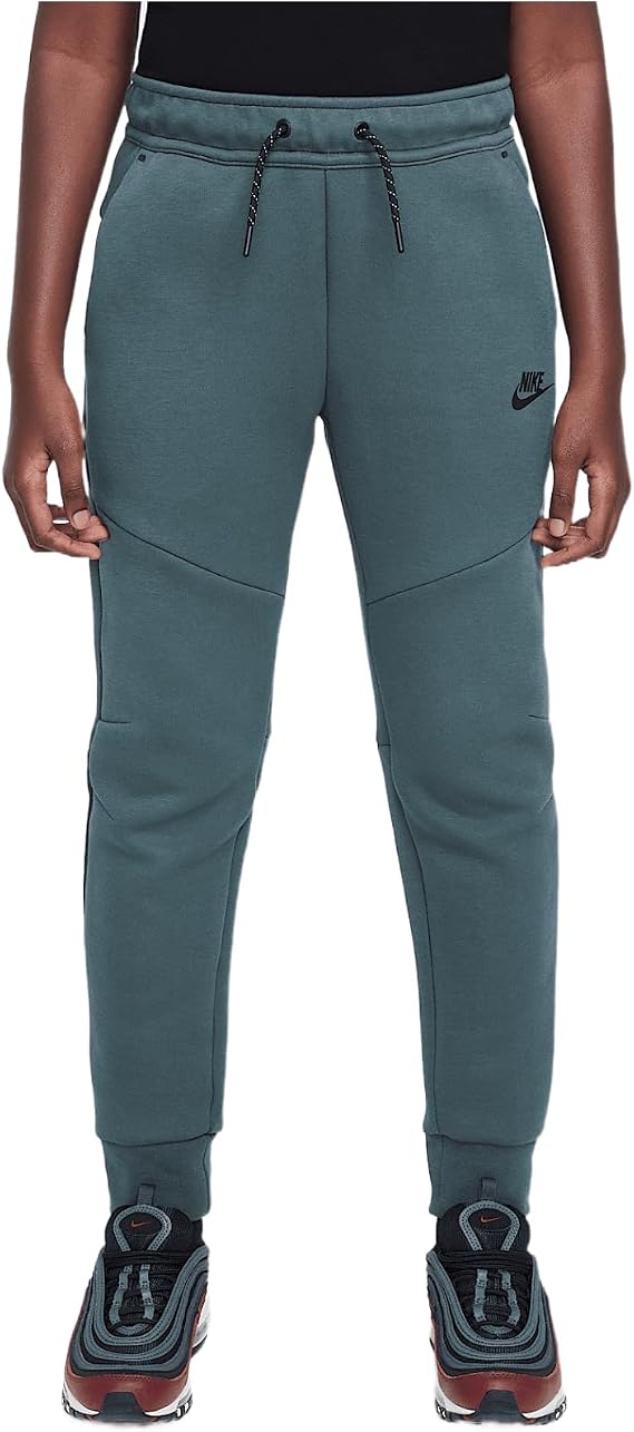 Nike Sportswear Tech Fleece Big Kids' Joggers (HV5869-338, Vintage Green/Black/Black) Size Small