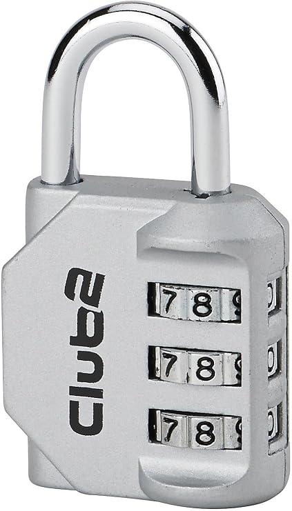 THIRARD Combination Padlock 208 Solid Brass Body, Resettable 3-Digit Code, Nickel-Plated Steel Shackle Secure Lockers, Toolboxes & Travel Bags Durable, Compact & Easy to Use