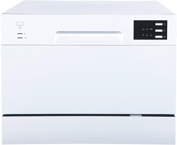 SPT SD-2225DW Countertop Dishwasher with Delay Start & LED, White, White