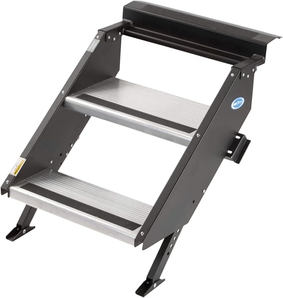 MORryde STP-202 StepAbove Fold-Up RV Entry Step - 2-Step (9" Step Rise), Fits 26" to 28" Door Width