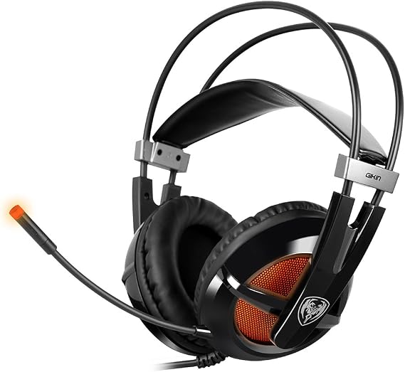 Somic G938 Virtual 7.1 Surround Sound Gaming Headset for PC, Compatible with PS4 and Laptop, Mic and LED Lights, USB Plug