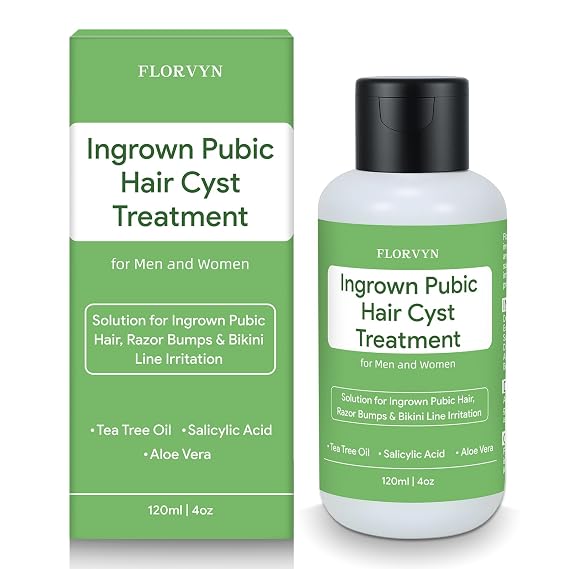 Ingrown Pubic Hair Cyst Treatment Gel, Razor Bumps Solution for Bikini Line, Intimate Area & Inner Thighs, Safe After Waxing or Shaving, Natural Formula, Gentle for Sensitive Skin - for Men and Women