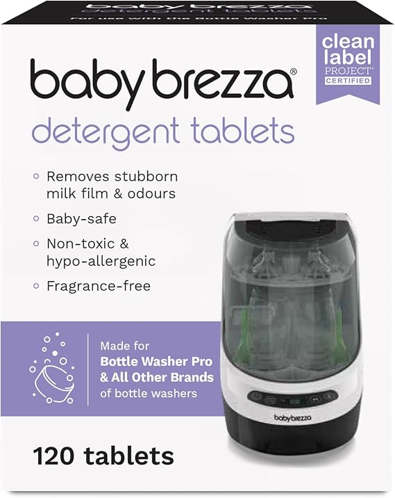 Baby Brezza Official Bottle Detergent Soap Tablets for Baby Brezza Bottle Washer Pro, Includes 120 Washing Tablets