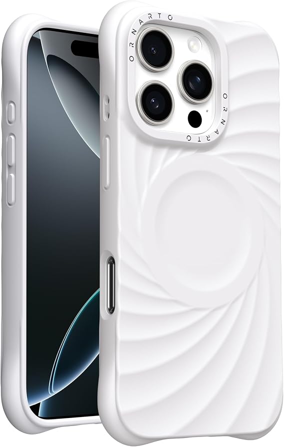 ORNARTO Vortuxe for iPhone 16 Pro Case, Fit for MagSafe, White | Premium Liquid Silicone, 2X MIL-STD Drop Protection, Reinforced Corners, Camera Button Control, Sleek Aesthetic Design