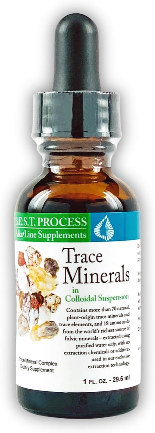 Morter Trace Minerals - Colloidal Fulvic Trace Mineral Drops with 70+ Minerals & 18 Amino Acids - Immune, Digestive & Energy Support - Vegetarian (1oz)