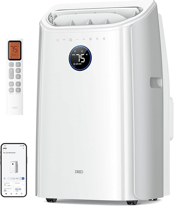 DREO Inverter Portable Air Conditioners,High Efficiency,14000 BTU Dual-Hose