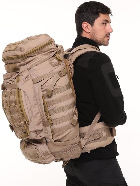 Single Sword Premium Kalite 100+10L Su Geçirmez Outdoor Sırt Çantası, Bej