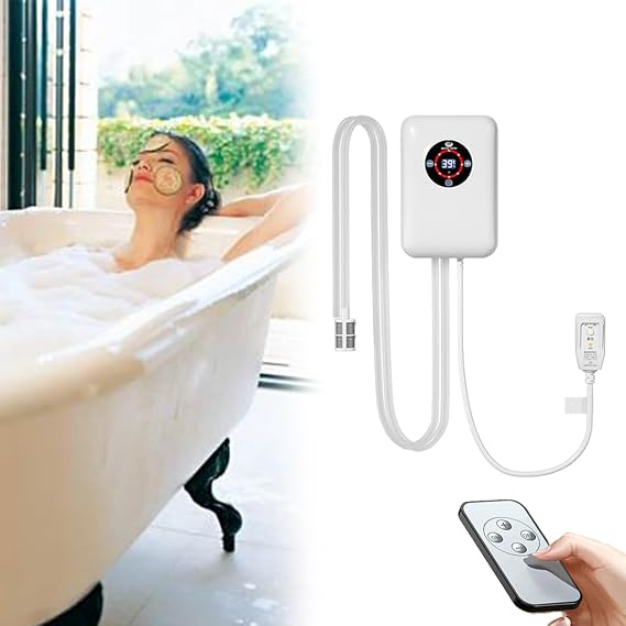 immersion heater thermostat,1200W Water Heater for Bath，Intelligent Temperature Control 30~42°C,Separate Water And Electricity Supply, with Overheat Protection And Boil-dry Protection.