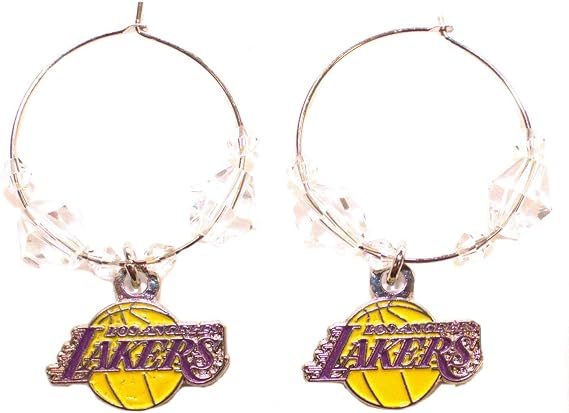 NBA Officially Licensed Los Angeles Lakers Beaded Hoop Earrings