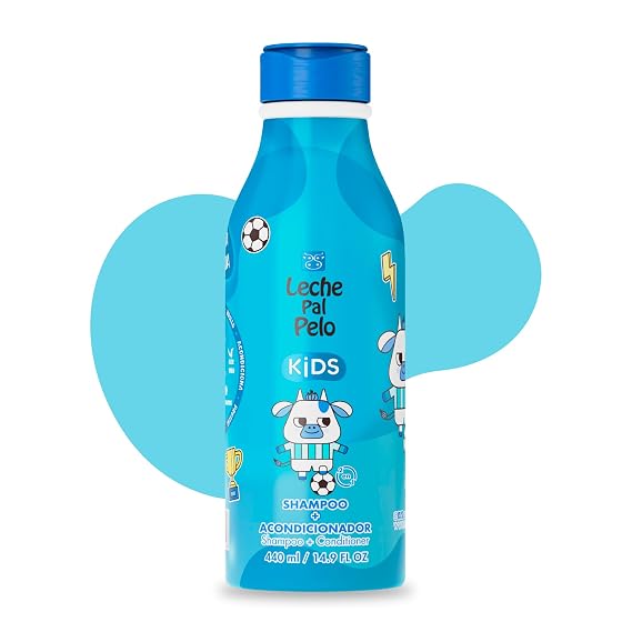 Leche Pal Pelo Kids - 2-in-1 Shampoo and Conditioner with Aloe Vera, Jojoba Oil, Coconut Milk - Safe Haircare for Children - 14.9 oz