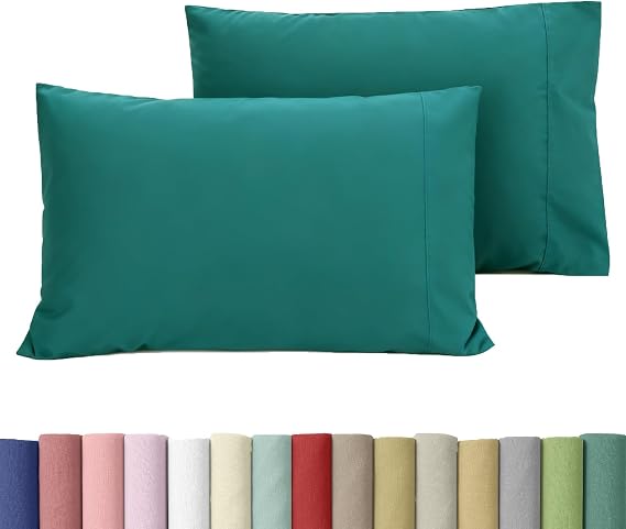 WINLIFE Standard Pillowcases Set of 2, 100% Cotton Standard Pillow Cases 2, Envelope Closure 2026 inches, Soft and Breathable Pillow Cover, Dark Teal