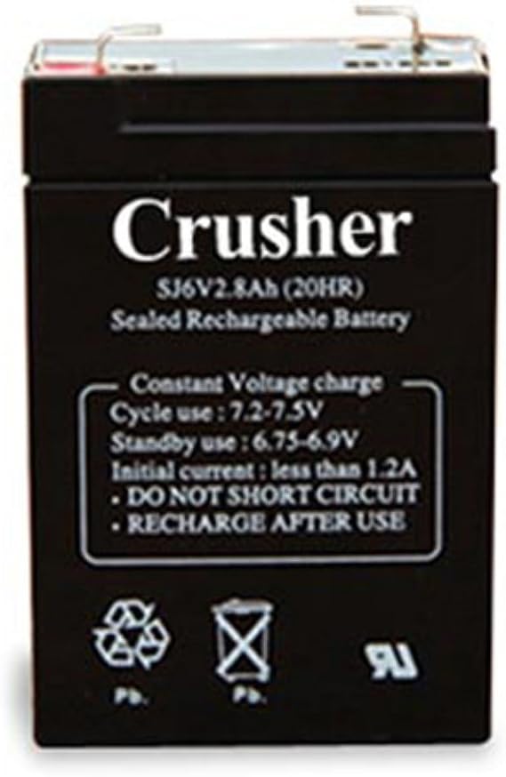 Heater Crusher 6V 4-Hour Rechargeable Battery (#CR25) High-Performance Battery Compatible with Crusher and Soft Toss Machine | Replacement or Backup, Portable Power for Baseball & Softball Training