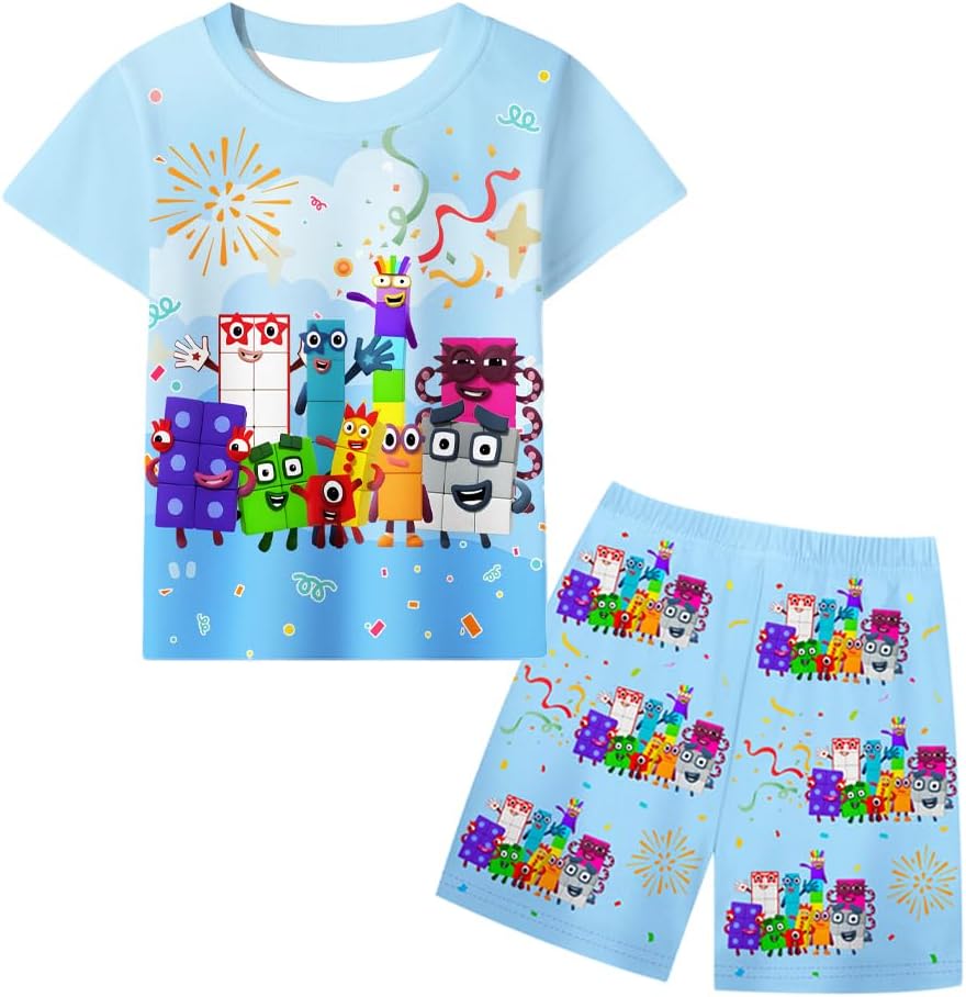 Toddler Boys Short Sleeve Shirt Set Kids Graphic Tee Shirt with Short Summer Clothes Set