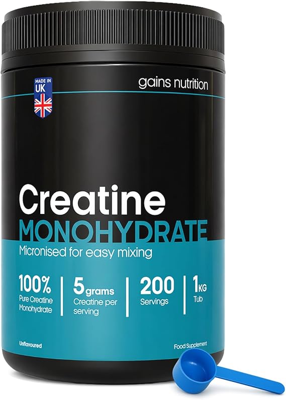GN Creatine Powder | 1kg High Strength Creatine Monohydrate Powder + Scoop - 5g per Serving | Unflavoured Filler Free Creatine-Monohydrate | Non-GMO & Gluten Free