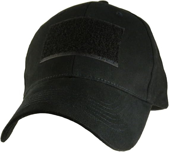 Eagle Crest Hook & Loop Front Patch Tactical Cap, Black