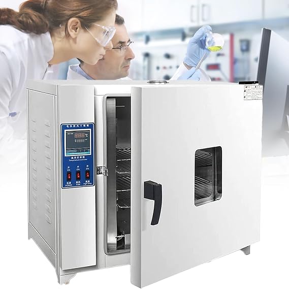 Lab Forced Air Convection Drying Oven, Constant Temperature Blast Drying Oven Digital Lab Thermostatic Electric Incubator Box with Temperature Control & Timer 43L-800W