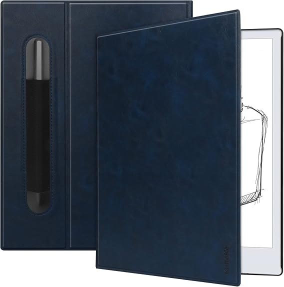 Slim Lightweight Book Folios Leather Case Cover for Remarkable 2 (Navy)