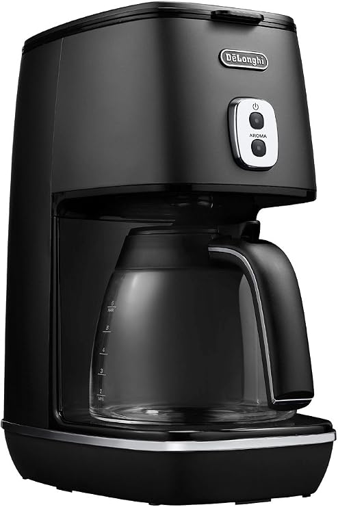DeLonghi ICMI011J-BK De'Longhi Drip Coffee Maker, 6 Cups of Regular Coffee, Titanium Coated Filter, Aroma Mode, Black