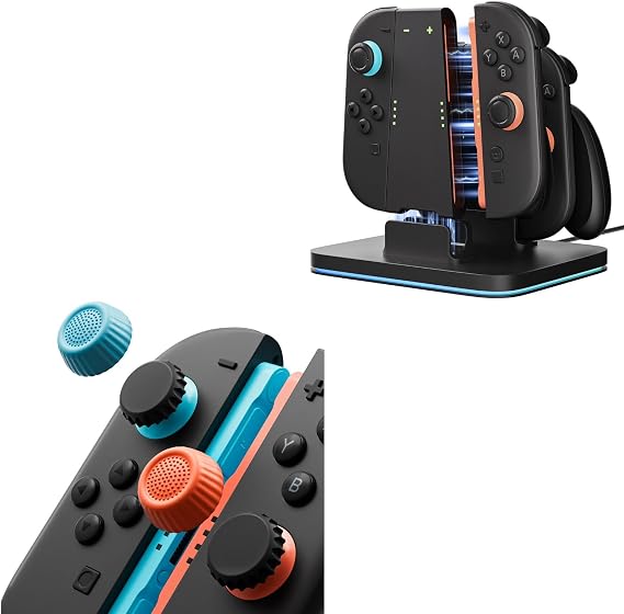 Switch 2 Charging Grip and Dock, Thumb Grips Cover