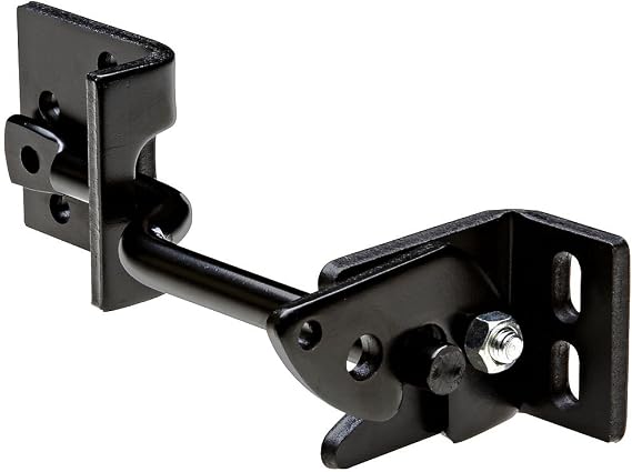 National Hardware Adjust-O-Matic Heavy-Duty Gate Latch, 8", Steel, Black