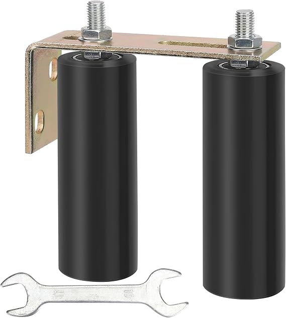 6" Gate Roller Guide with L-Bracket, Universal Adjustable Heavy Duty Sliding Gate Rollers,Sliding Gate Kit, Black Sliding Gate Guide Roller,Sliding Door Hardware