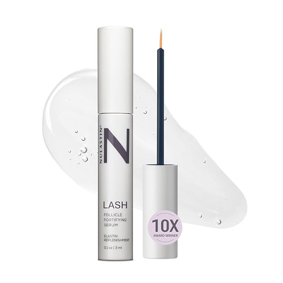 NULASTIN Follicle Fortifying Lash Serum - Clinically Tested Eyelash Enhancing Serum - Nourishes & Repairs to Promote Longer-Looking Lashes - Enriched with Hair-Strengthening Ingredients (0.1 Fl Oz) | Nourishes & Repairs, Boosts Look of Length & Fullness, Anti-Fallout and Shedding, Visible in 6 Weeks, Vegan & Paraben-Free