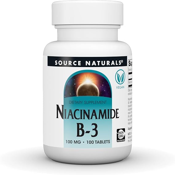 Source Naturals Niacinamide B-3, 100 mg - 100 Vegan Tablets